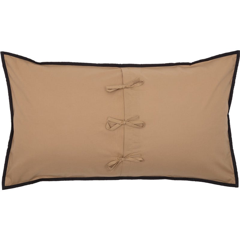 VHC Brands Check Star Cotton Primitive Bedding Hand Quilted Appliqued King Sham, Raven Black - Image 5